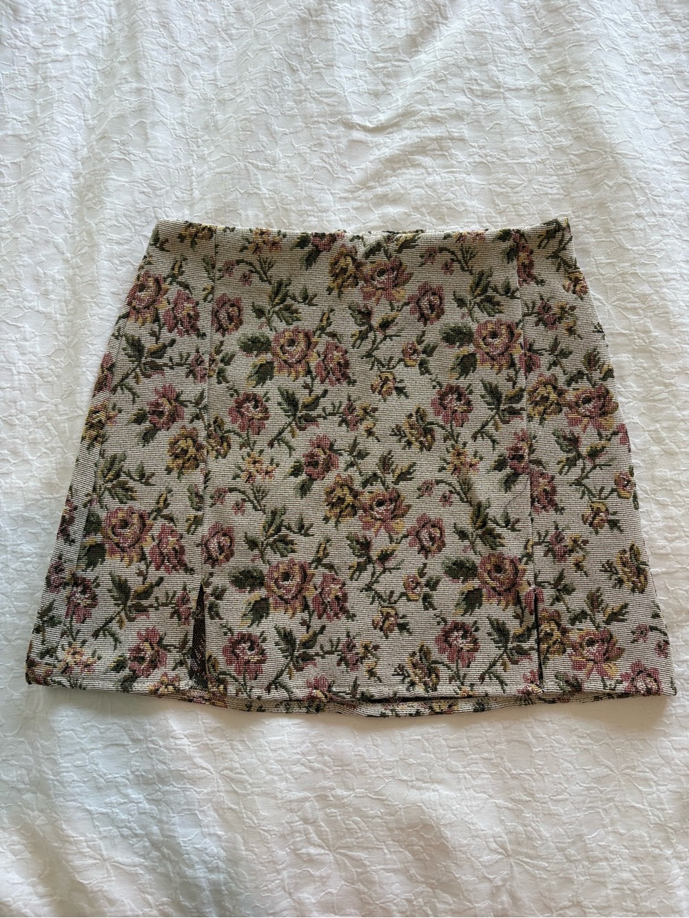 SHEIN Floral Tapestry Mini Skirt - Pink, Green & Beige